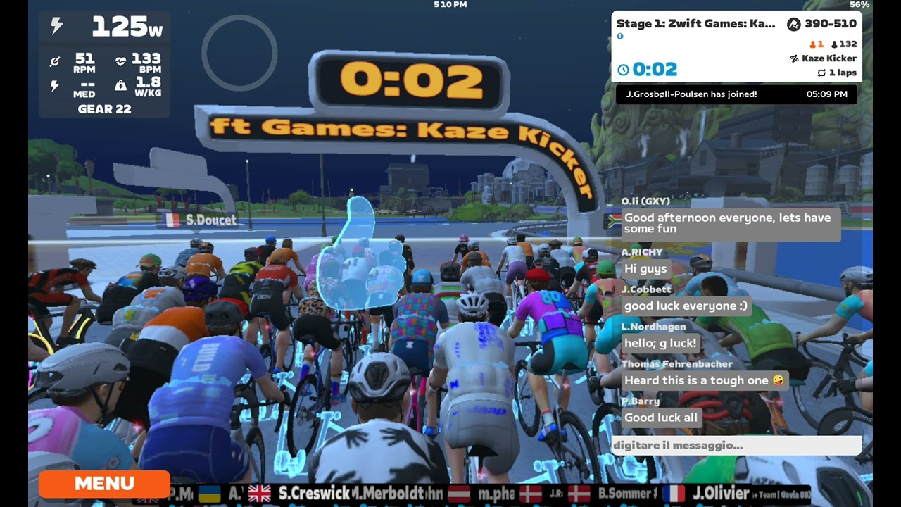 Zwift Games race 1 - 26/123 Cat 390-550