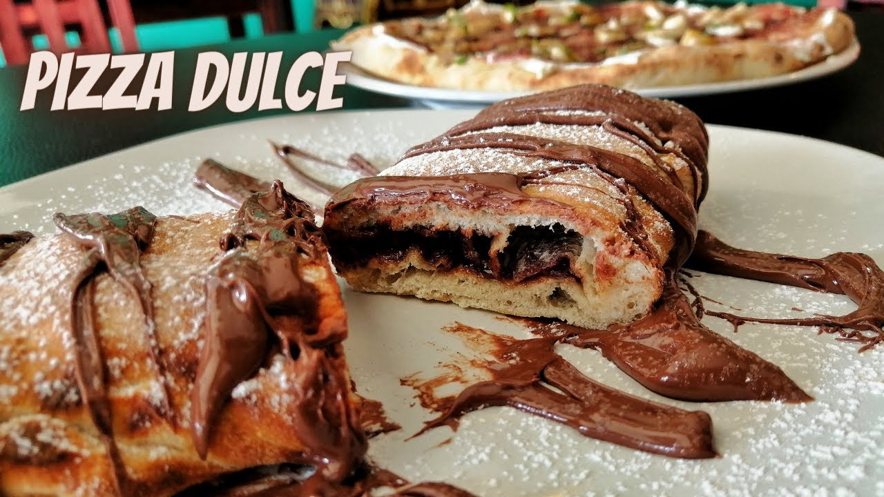 PIZZA DULCE con QUESO CREMA-MERMELADA y CALZONE DE NUTELLA un POSTRE DELICIOSO (Horno a le&ntilde;a)