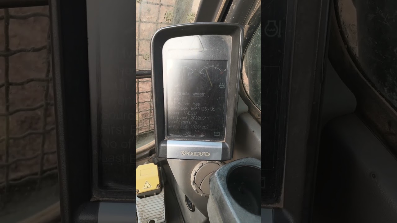 Volvo excavator error code 9125-05||Volvo excavator hydraulic system failure problem