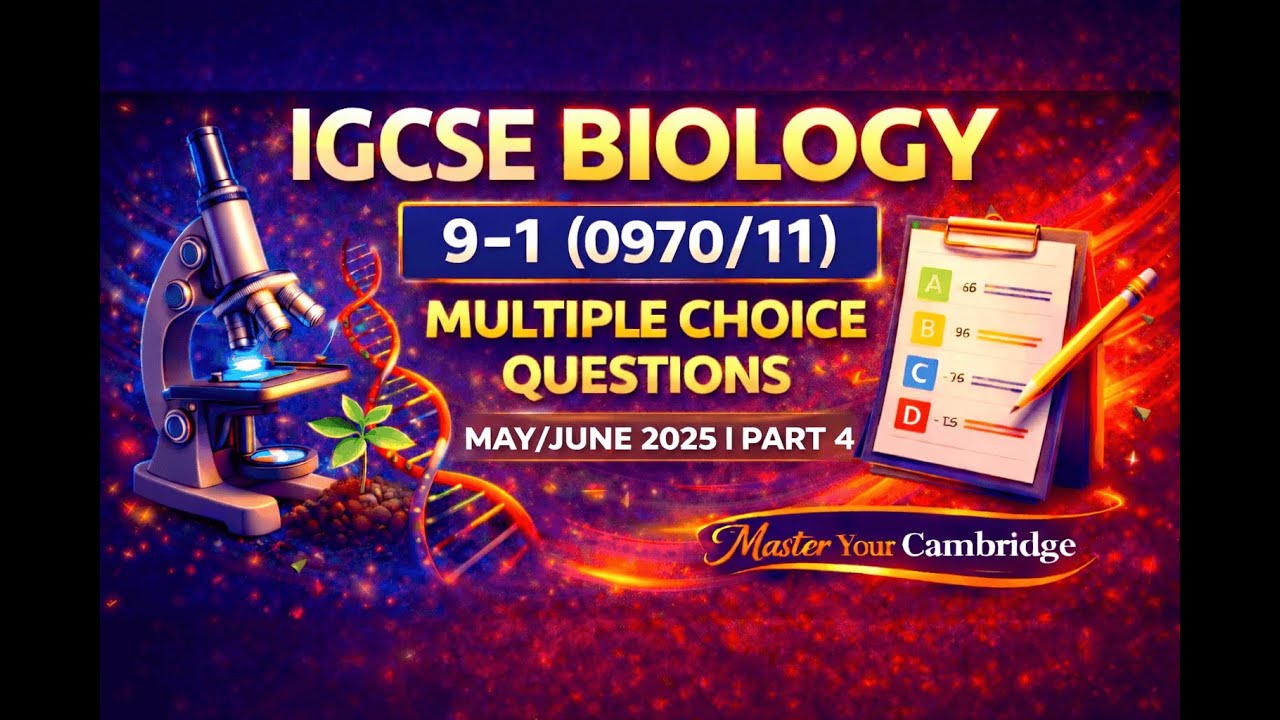 IGCSE Biology 9–1 (0970/11) | Multiple Choice Questions | May/June 2025 | Part 4
