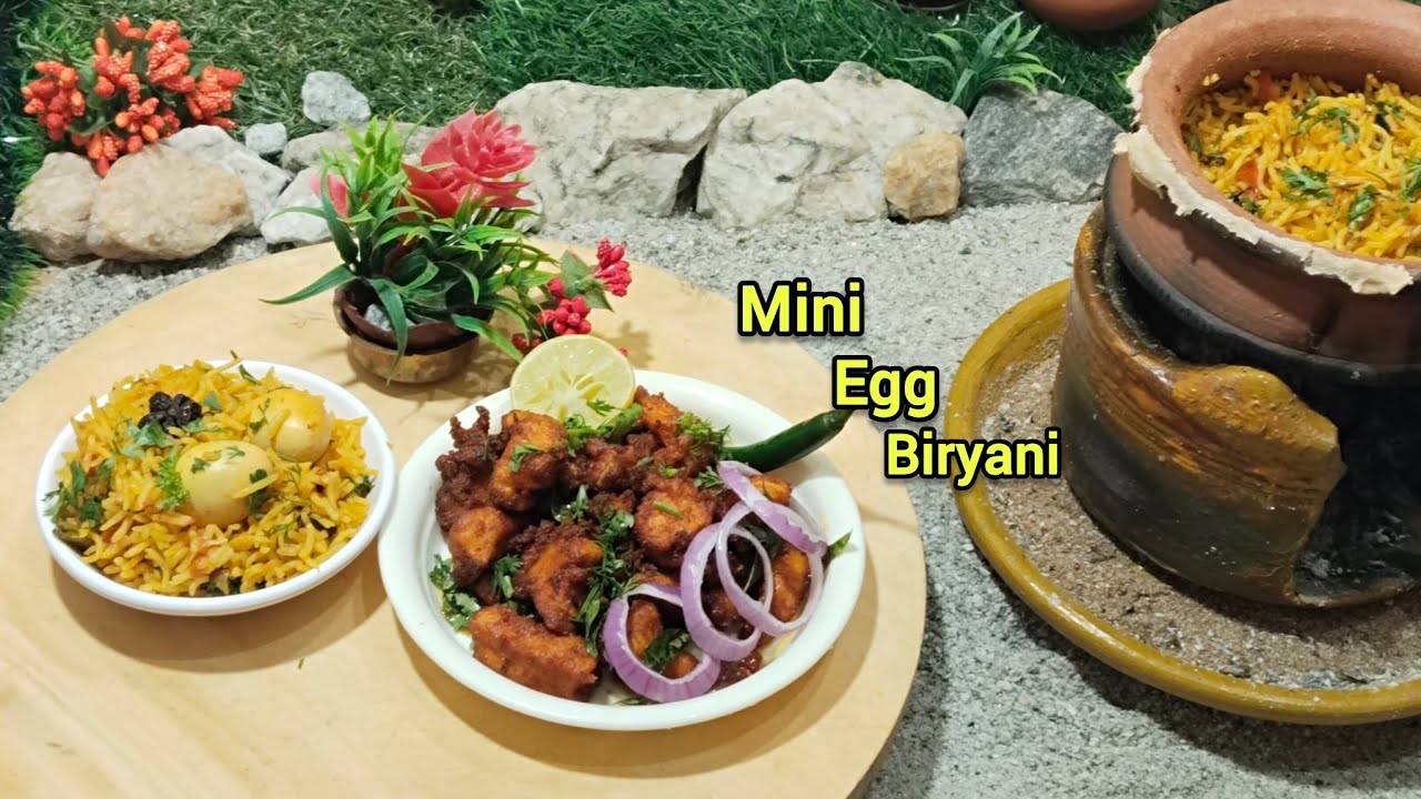 YAMMY MINIATURE EGG BIRYANI 😋 | अंडा 🥚 बिरयानी+ चिकन पकोड़ा | MAYURI MINIATURE COOKING|