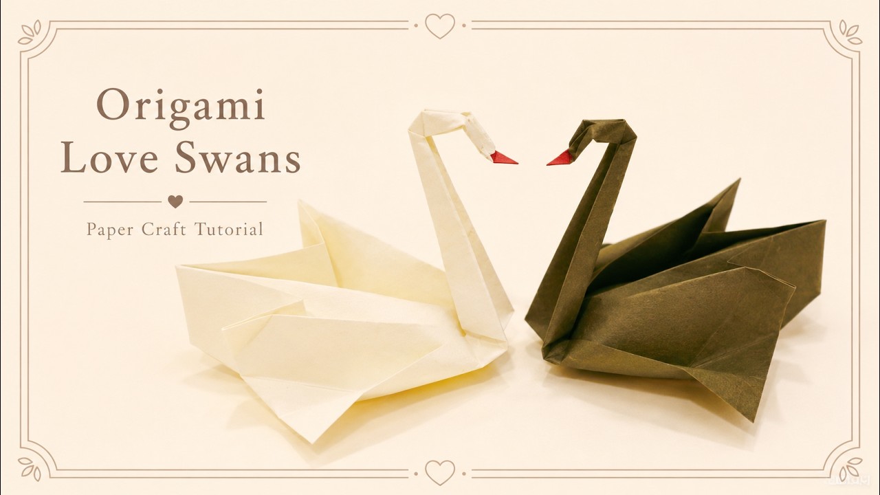 Origami Love Swans | Easy Origami Swan (Paper Swans) | How to Fold Origami Swan | Paper Craft