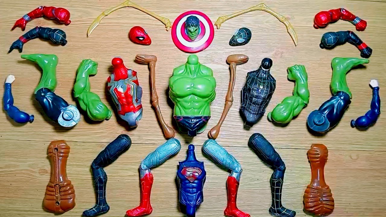 Assembling video/ Superman Spiderman, & Hulk,/Avenger superhero toys