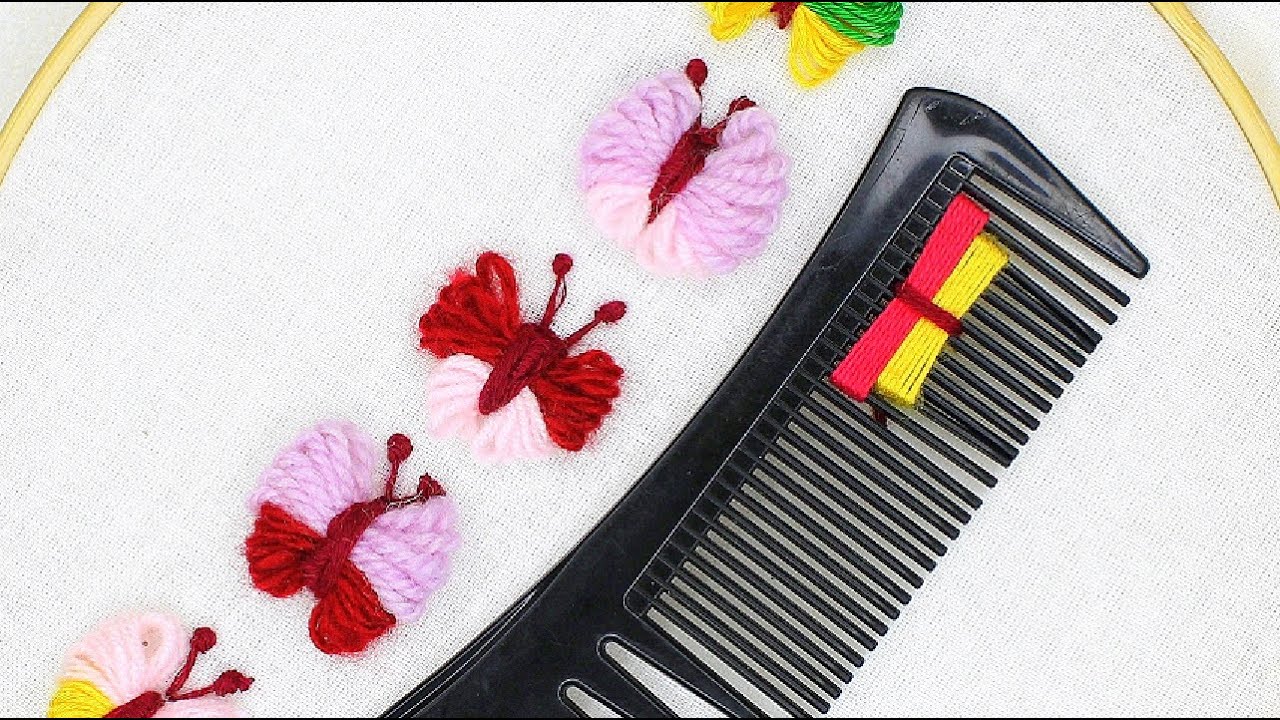 Самоделки Бабочки из пряжи своими руками рукоделие полезные самоделки diy вязание