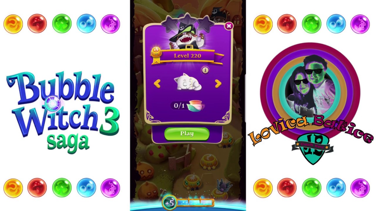Bubble Witch Saga 3 - Level 216 - 220 - Gameplay