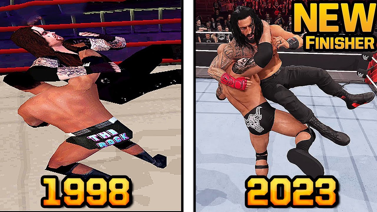 The Evolution of Rock Bottom in WWE Games! - WWE 2K23