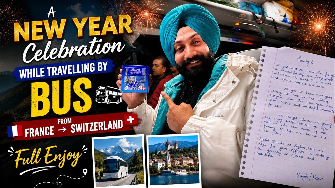 Celebrating New Year While Traveling from France to Switzerland | Full Enjoy ✨ #parmbhupi #europe 