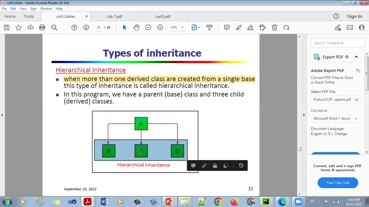 Inheritance types and overriding