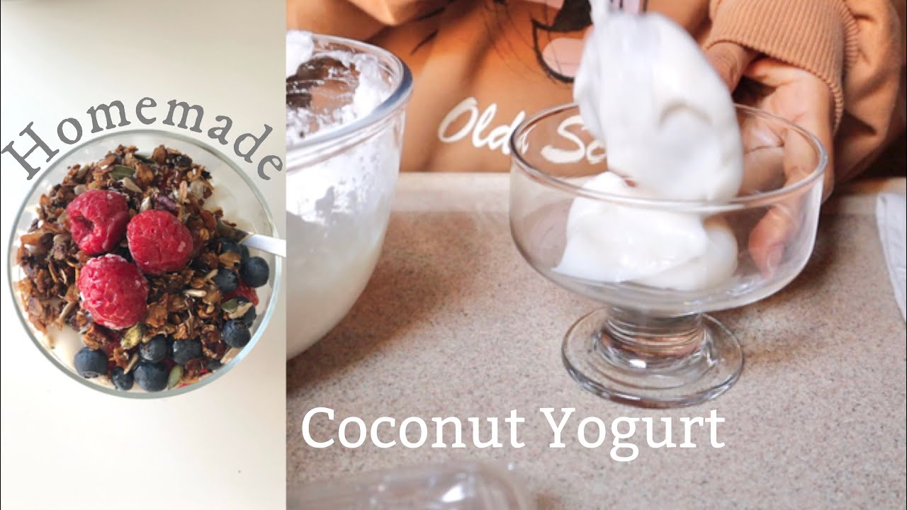 🥥 Homemade Coconut Yogurt 。زبادي جوز الهند في المنزل