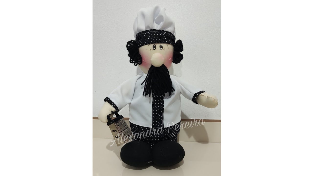 Faça vc mesmo esse boneco cozinheiro peso de porta gastando menos de 7 reais