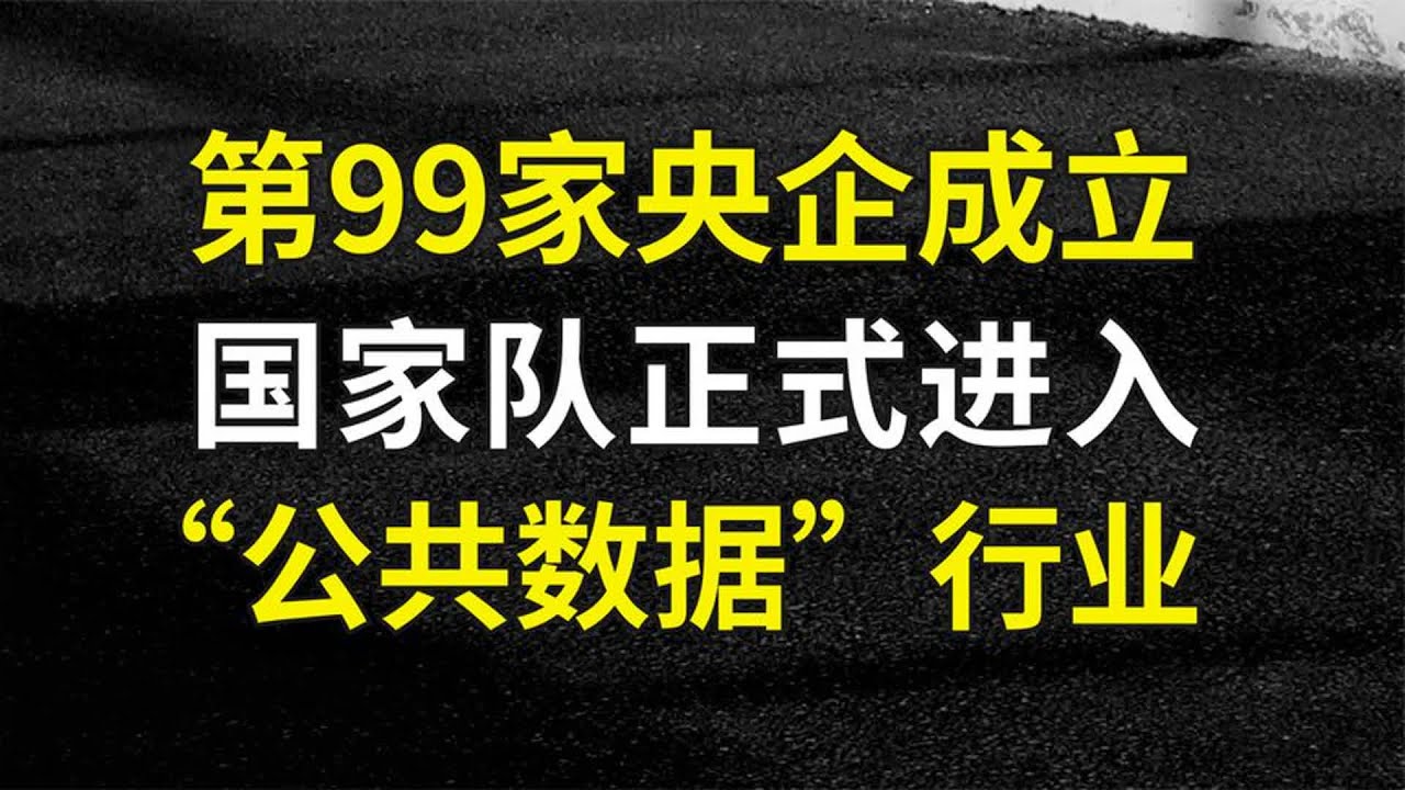 第99家央企成立：国家队正式进入公共数据&rdquo;行业