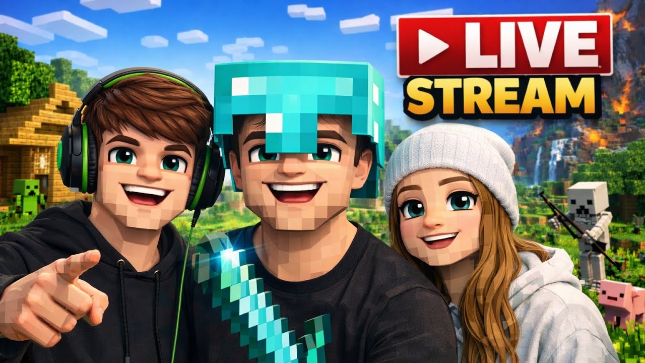 MINECRAFT LIVE STREAM SURVIVAL BUILD A HOUSE