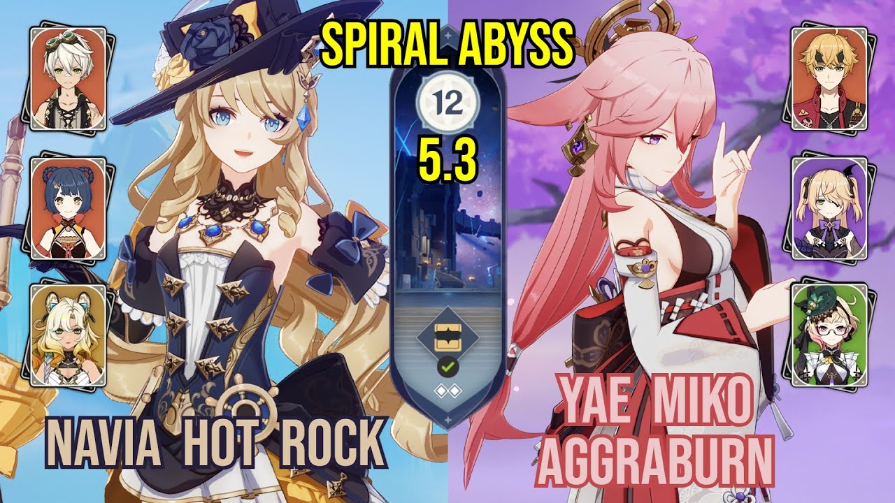 C0 Navia Hot Rock + C0 Yae Miko AggraBurn | Spiral Abyss 5.3 | Genshin Impact