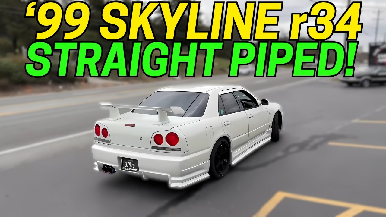 1999 Nissan Skyline r34 2.6L Twin Turbo Exhaust Sound w/ Straight Pipe!