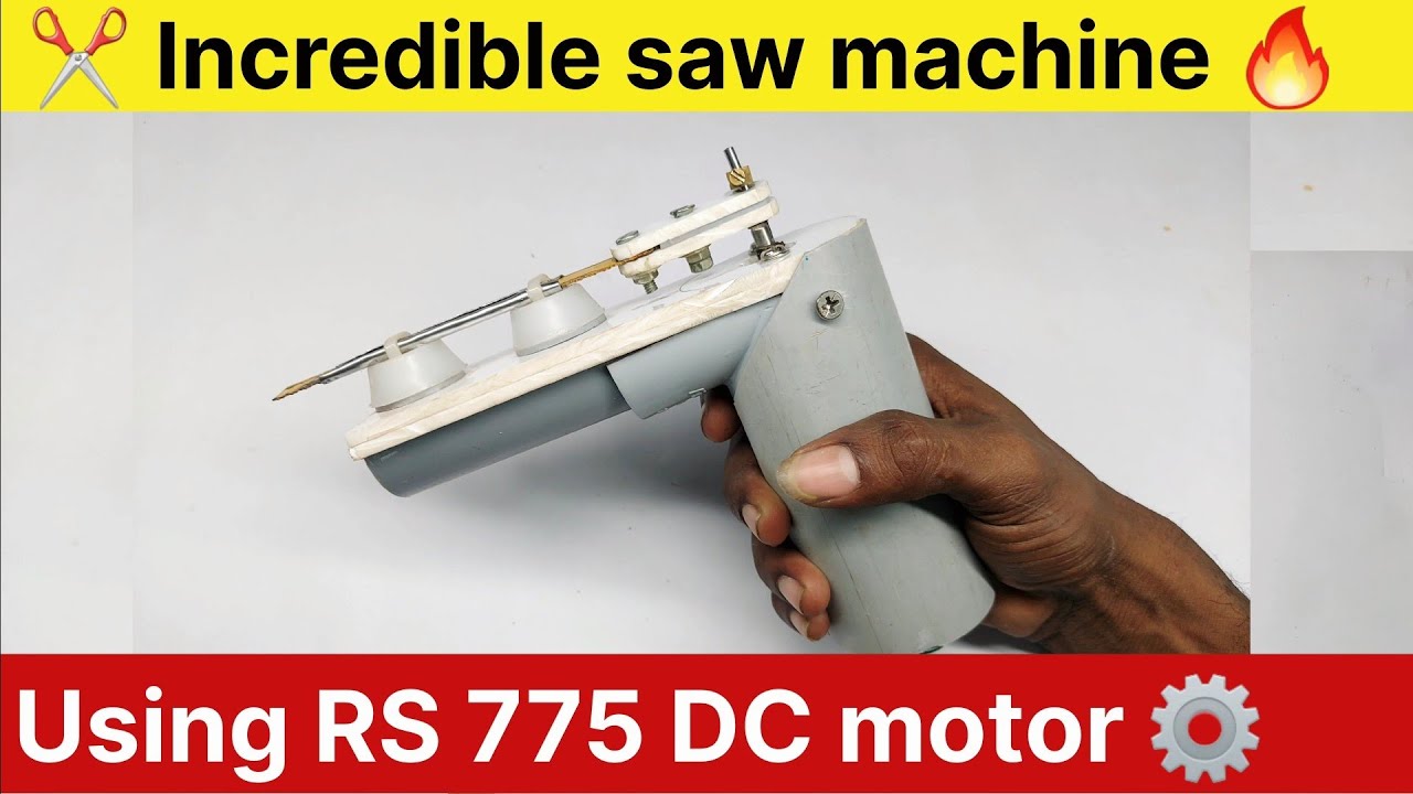 Incredibly Saw Machine 🔥 using RS 775 DC motor and  PVC pipe material 👌