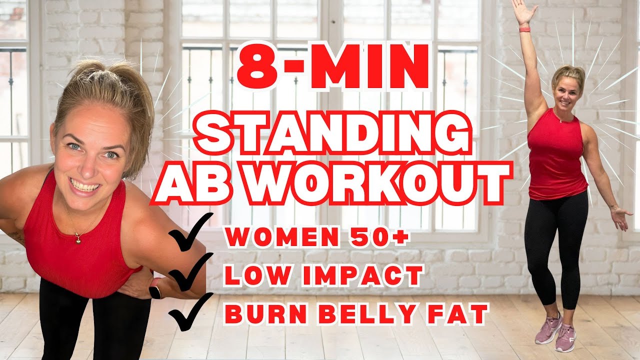 8 Minute Standing Ab Workout for Women 50+ 🔥 Burn Belly Fat