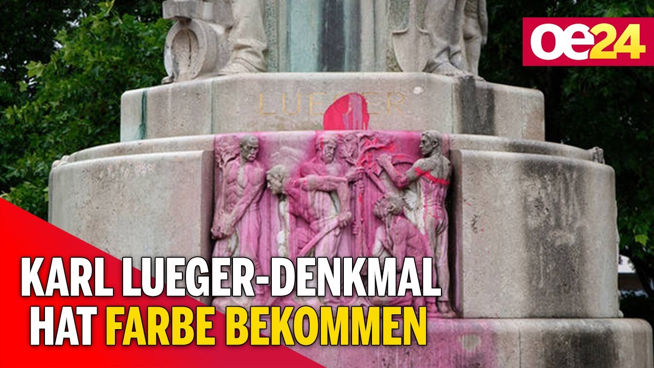 Protest: Karl Lueger-Denkmal mit Farbe beschmiert