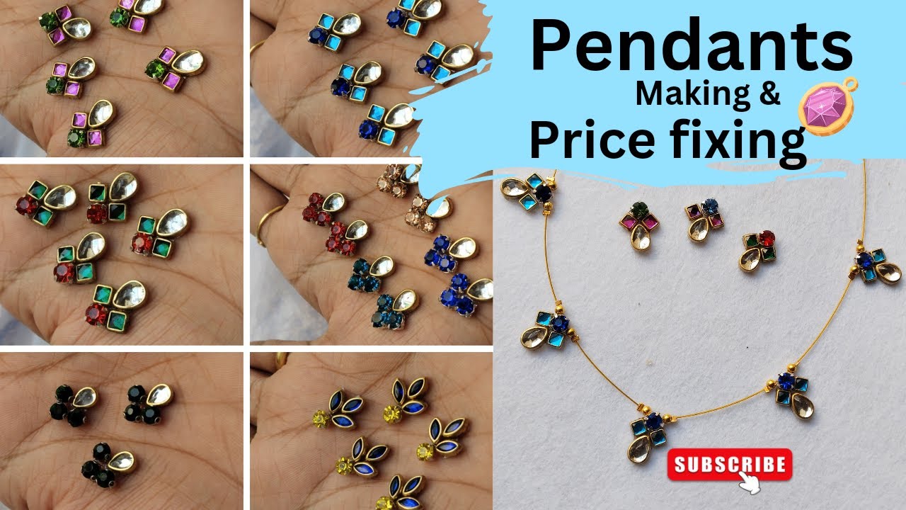 Below 5rs లోనే pendants 🫨Invisible chains complete details|From making to packing#youtube #jewellery