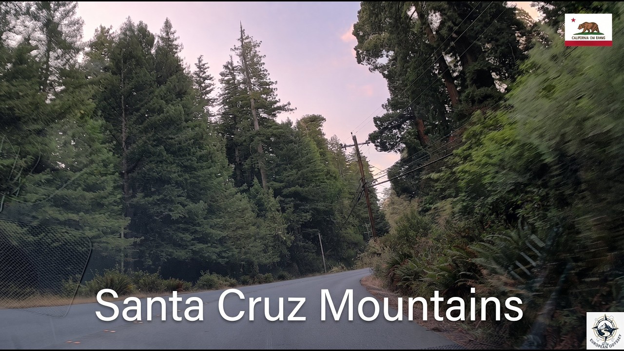 Santa Cruz Mountains 4K | San Mateo County to Woodside | Sunset Scenic Drive