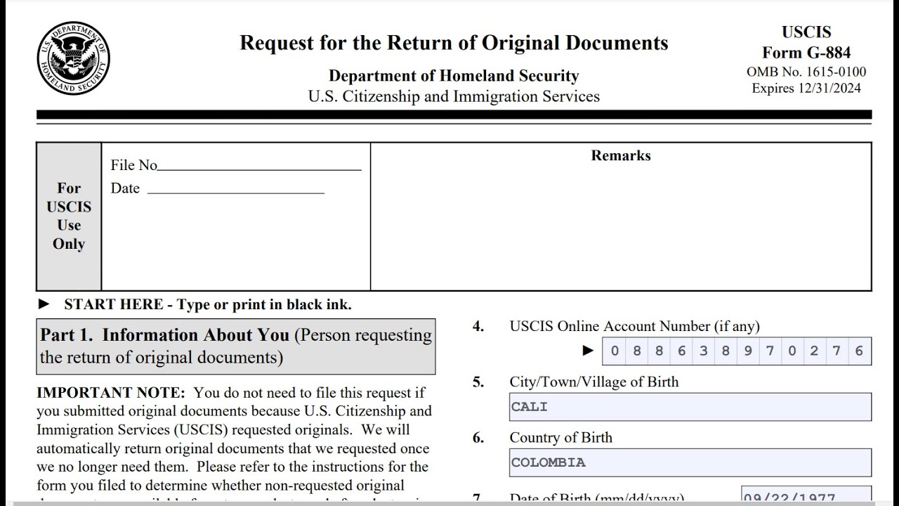 📜 How to Retrieve Your Original Documents from USCIS | Form G-884 Guide