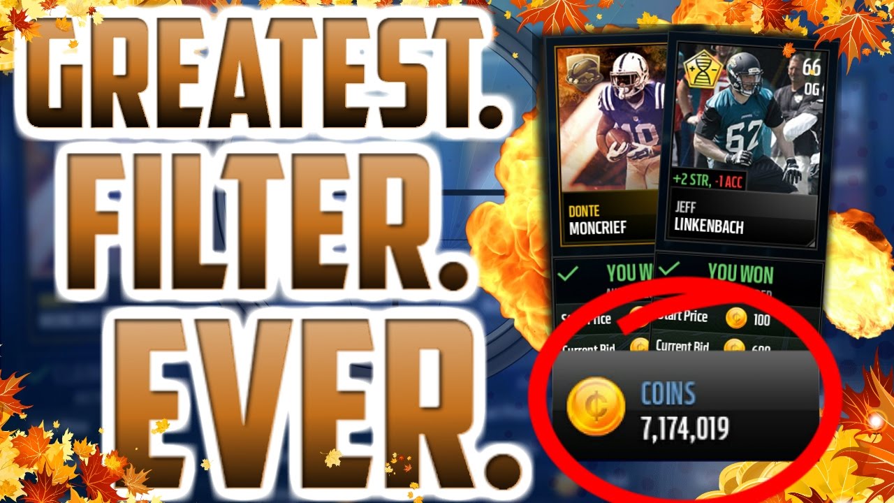 MAKE 40K EVERY ROUND WITH THESE SNIPING FILTERS IN MADDEN MOBILE 17! THE GREATEST COIN METHOD EVER!