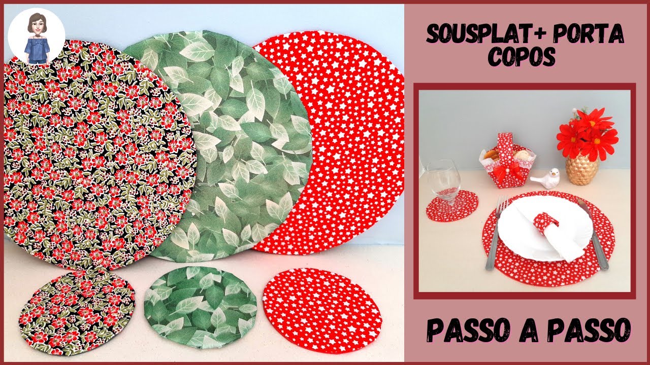 Como fazer sousplat e porta copos com tecido e eva - Faça e venda - Artesanato