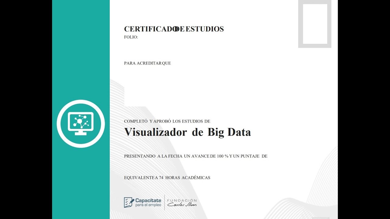 Curso Visualizador de Big Data de la página  capacitateparaelempleo.org