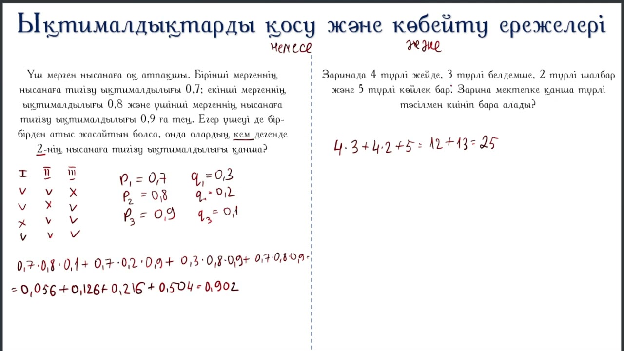 Ықтималдықтарды қосу және көбейту ережелері