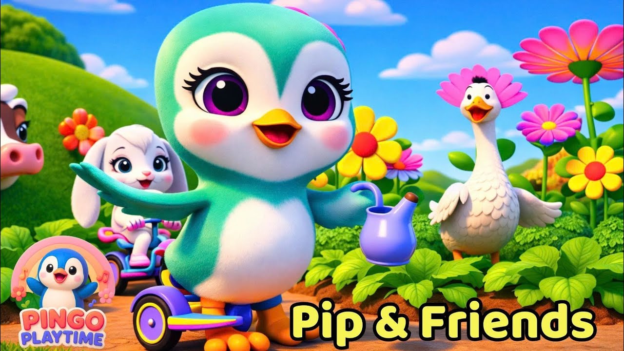 🐧🐶Pip, Zozo And The Zebra On Snowy Land - Pip And Friends Bike Fun🦓❄️