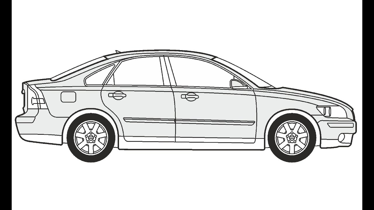 How to Draw a Volvo S40 / Как нарисовать Volvo S40
