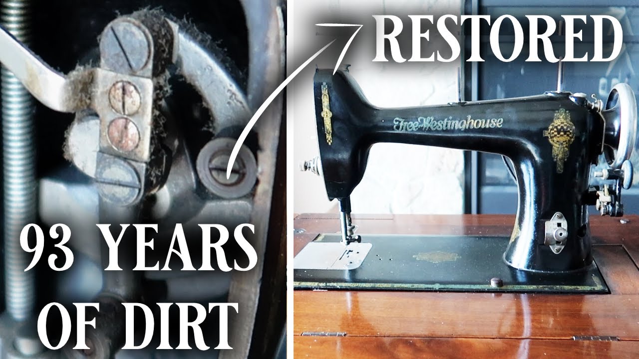 Restoring a 1927 Sewing Machine - an antique Free Westinghouse electric machine with wood cabinet!