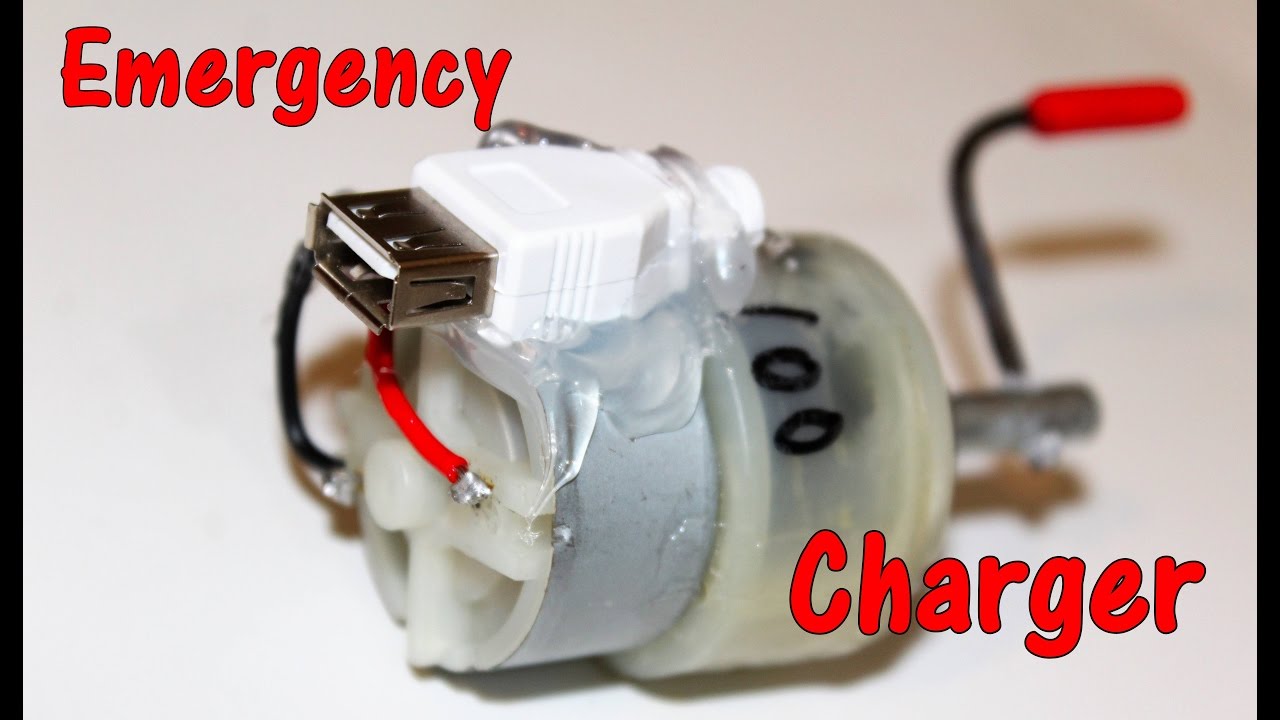 Emergency mobile charger using DC Motor