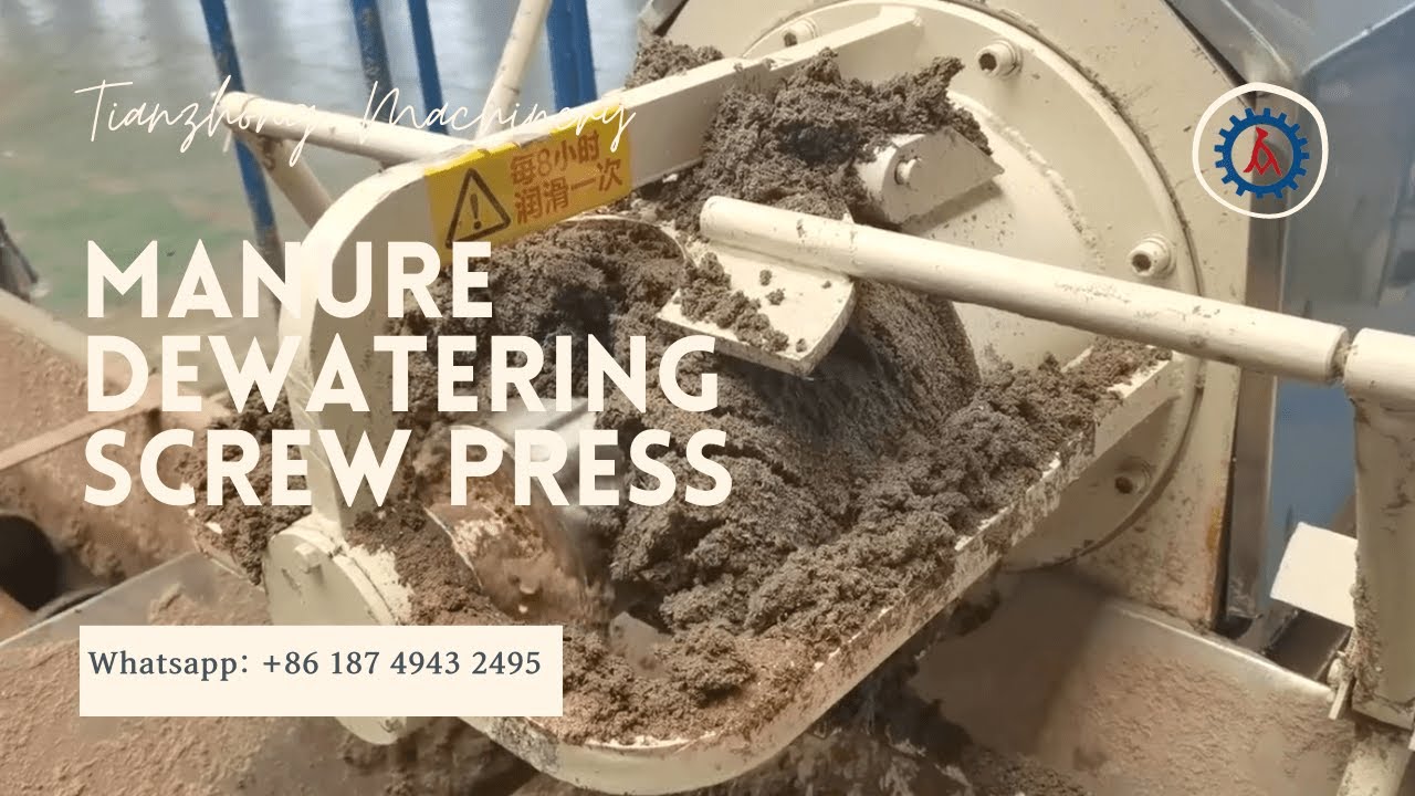 Manure dewatering screw press