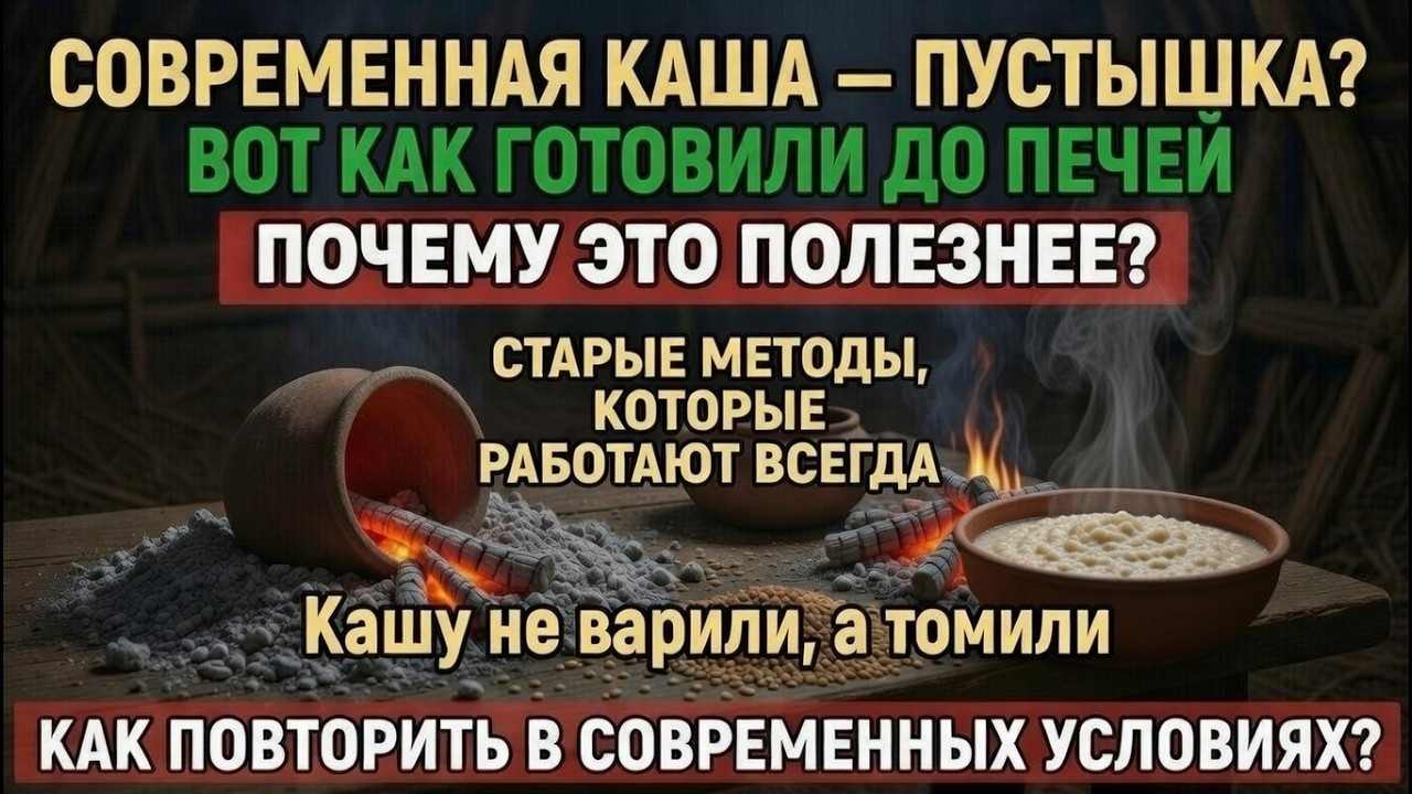 Почему предки томили кашу, а не варили? Ответ вас удивит! Как готовили зерно без печи и термометра?