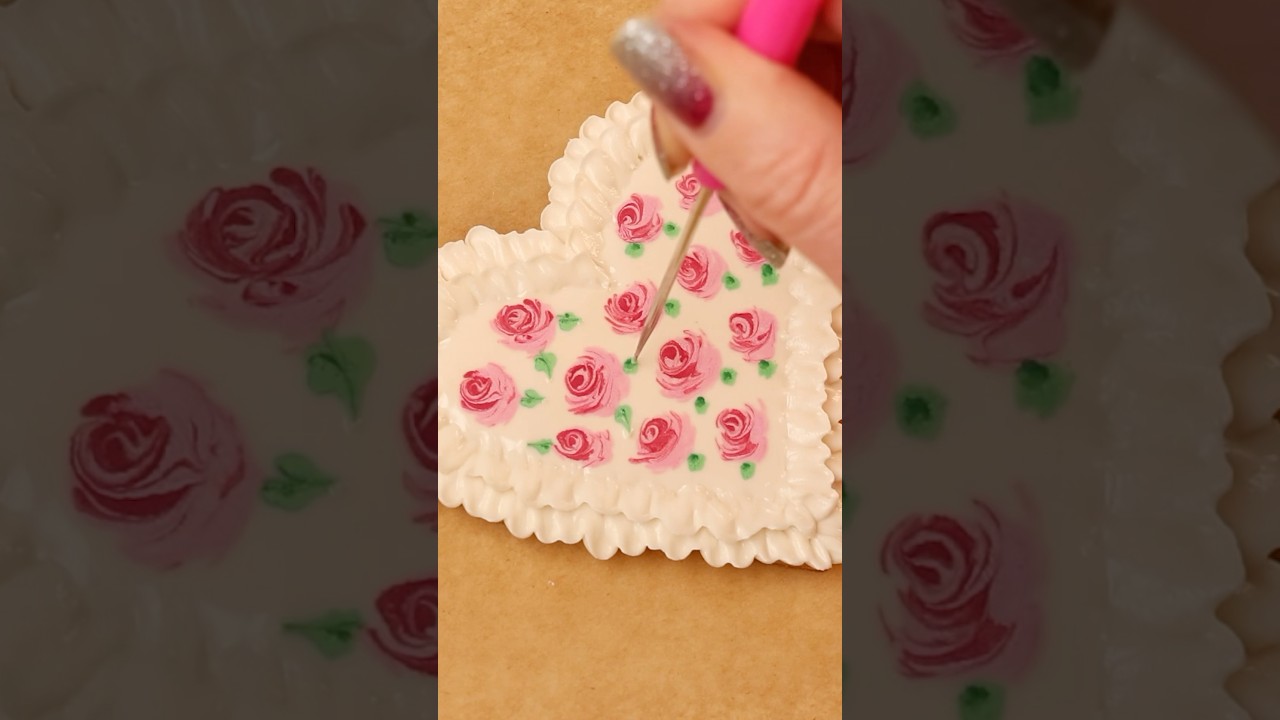 Украшенное печенье ко Дню святого Валентина 💗 #wetonwettechnique #royalicing #heartcookies