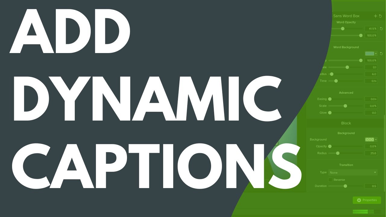 Add Dynamic Captions in Camtasia