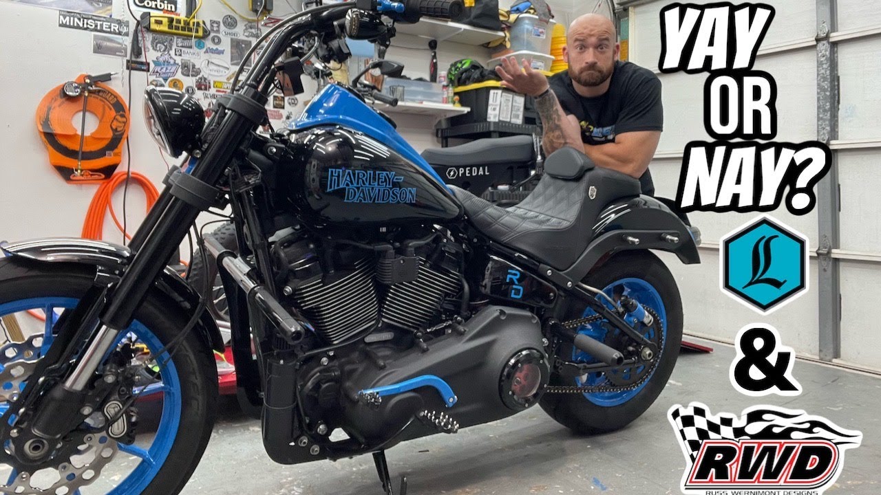 Обзор подвески Legends (вставки для вилки) и моноамортизатора RWD RS-1 на моем Harley Davidson FXLRS