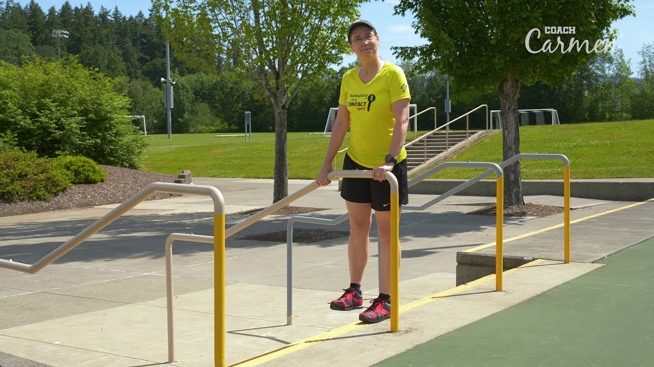 How to warm up and practice the straight leg part of racewalking with the Hip Drop Drill