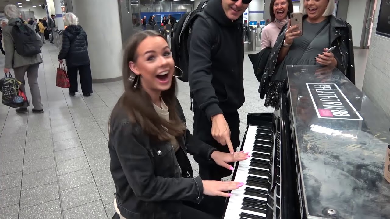 Girl Nails It At The Station Piano