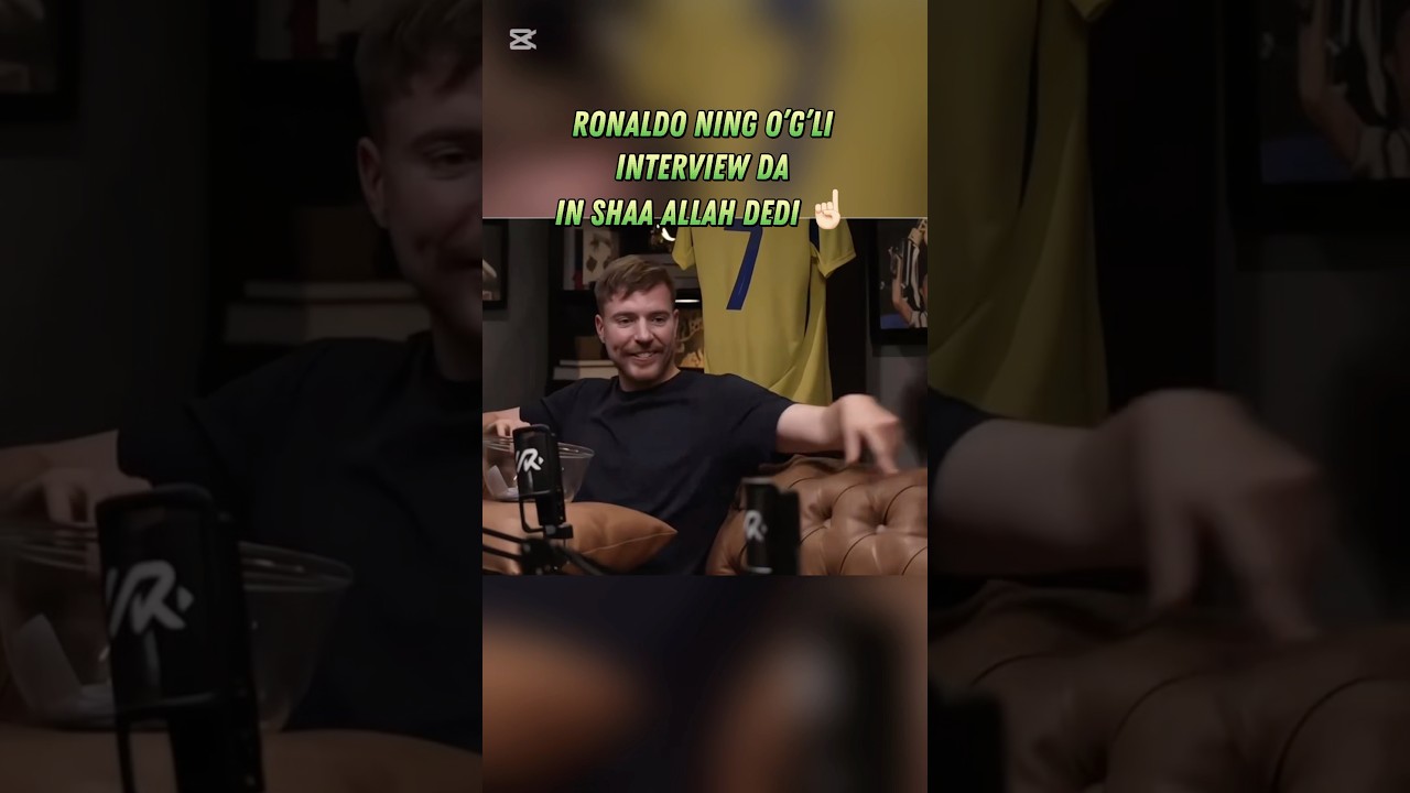 Ronaldo va Mr Beast intervyusi &Oacute;zbek tilda #ronaldo #mrbeast #uzbekistan #uzbekcha