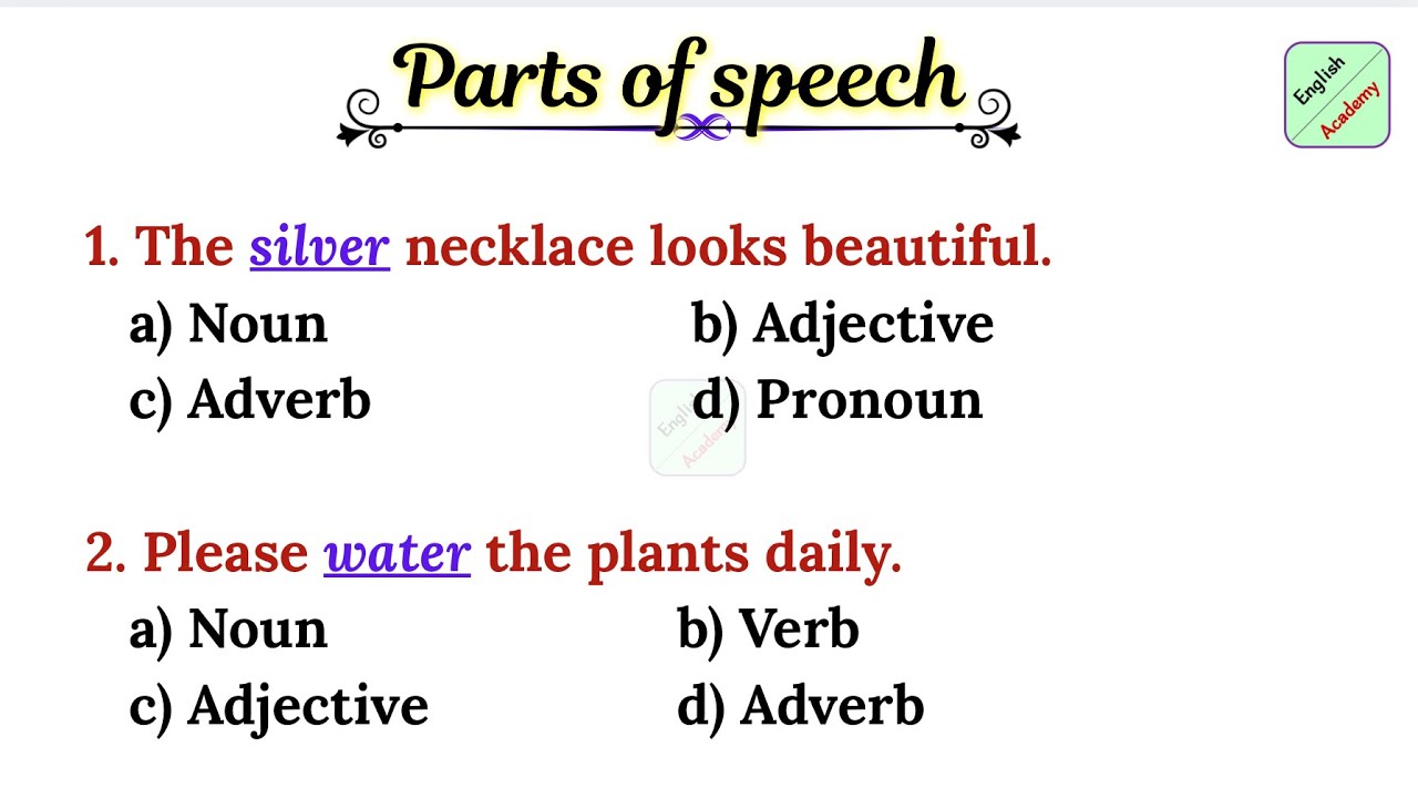 Parts of speech set 3 #englishacademy