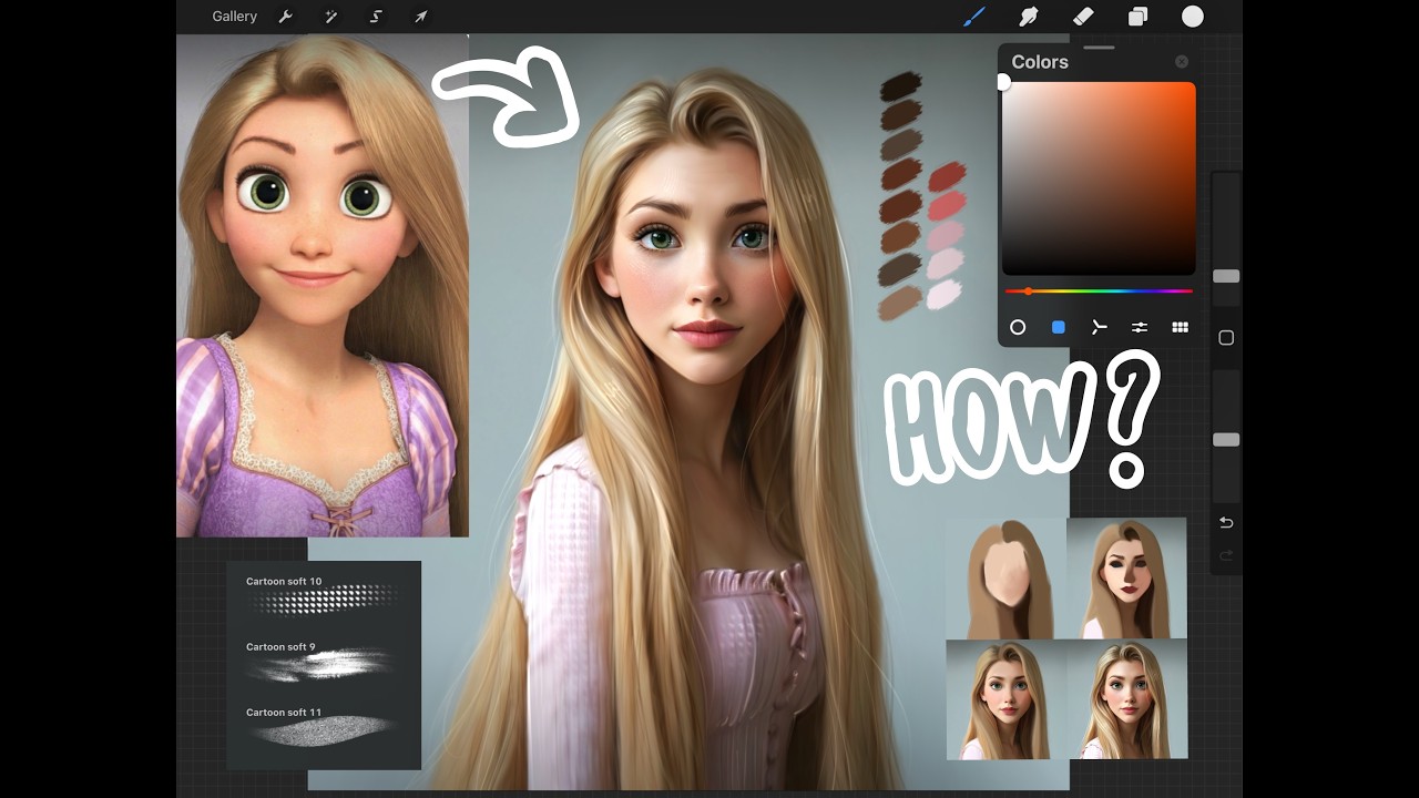 How to Draw a Realistic Rapunzel Step by Step