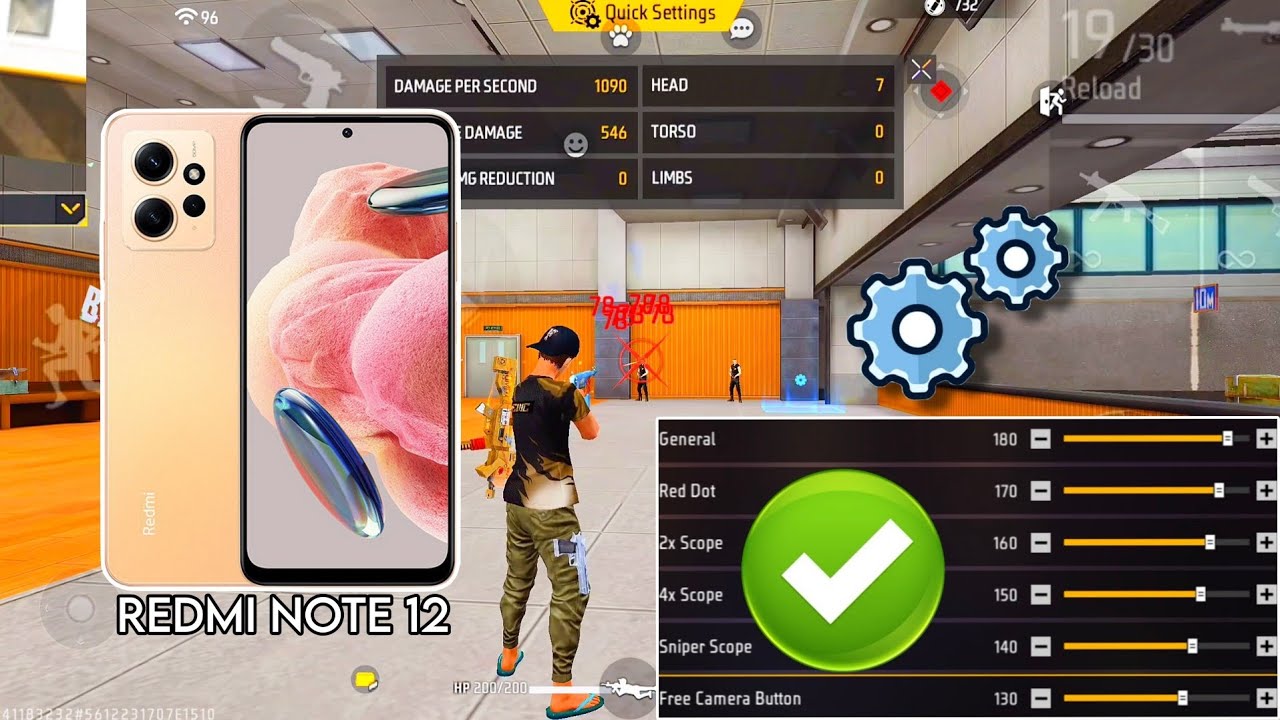 Redmi Note 12 free fire sensitivity setting ⚙️ | Redmi Note 12 free fire headshot setting ⚙️