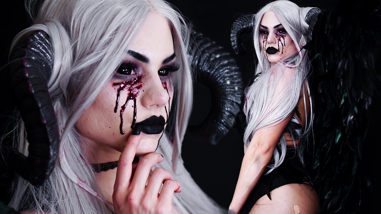 DEMON HALLOWEEN COSTUME | DIY WINGS | MAKEUP TUTORIAL