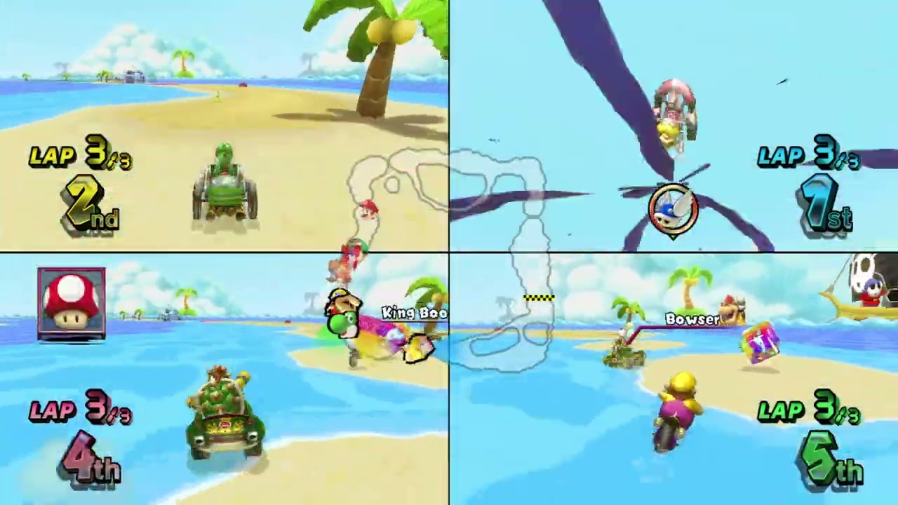 Mario Kart Wii ✦ 4 Players #598 (3 Tracks) 150cc