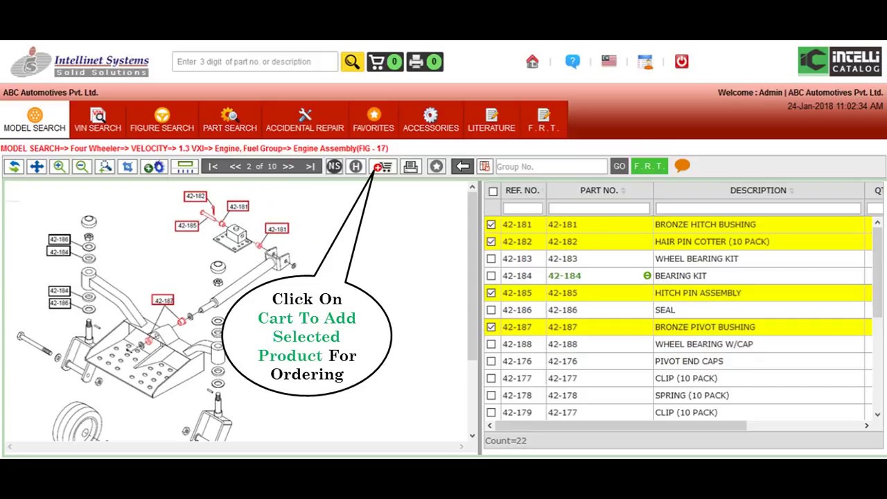 Find Parts By Model Search In Intelli Catalog - Electronic Parts Catalog Software