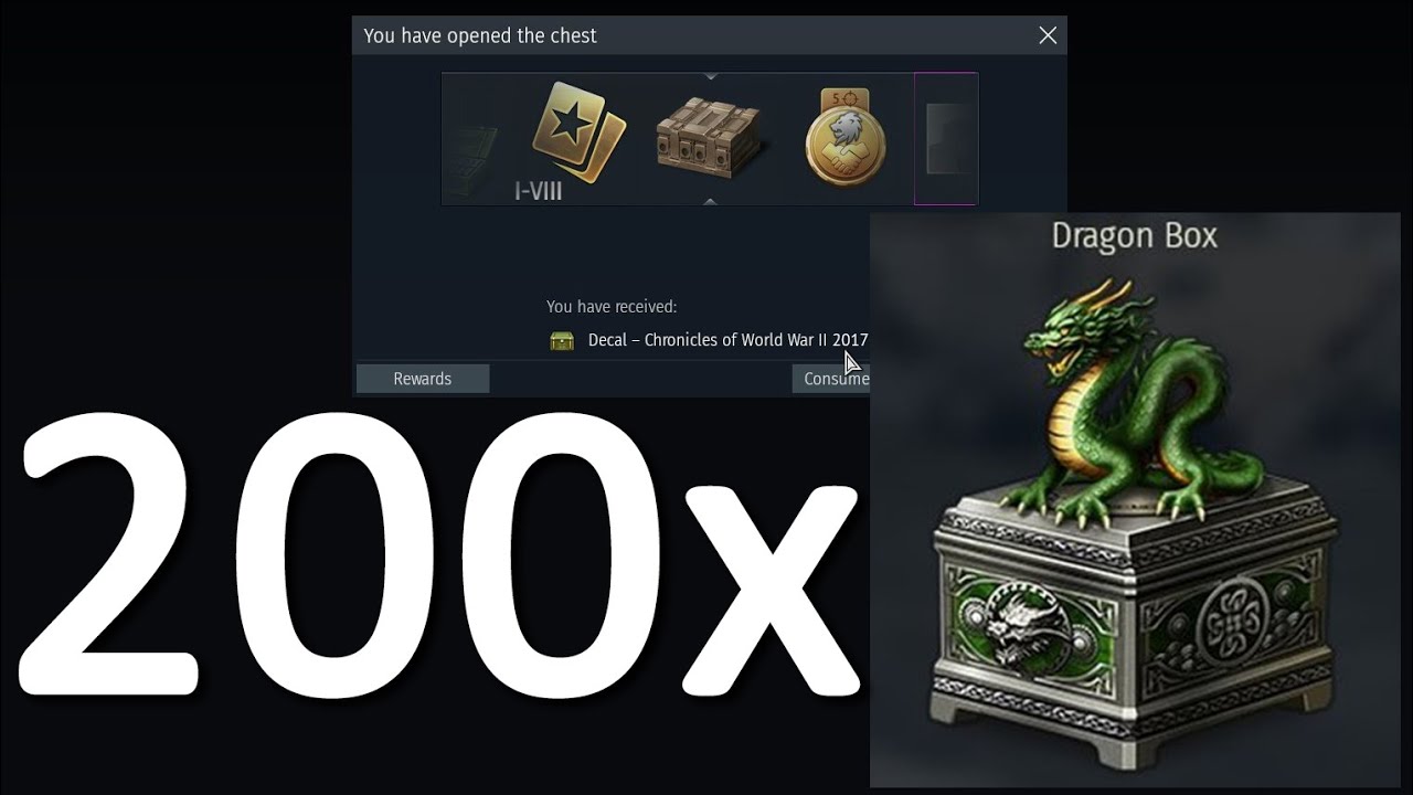 Opening 200 Dragon Box loot crates War Thunder