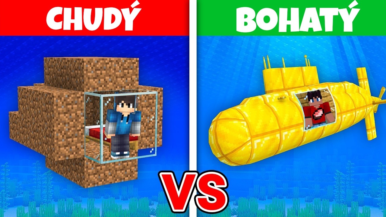 CHUD&Yacute; vs BOHAT&Yacute;: STAVĚN&Iacute; PONORKY v Minecraftu!