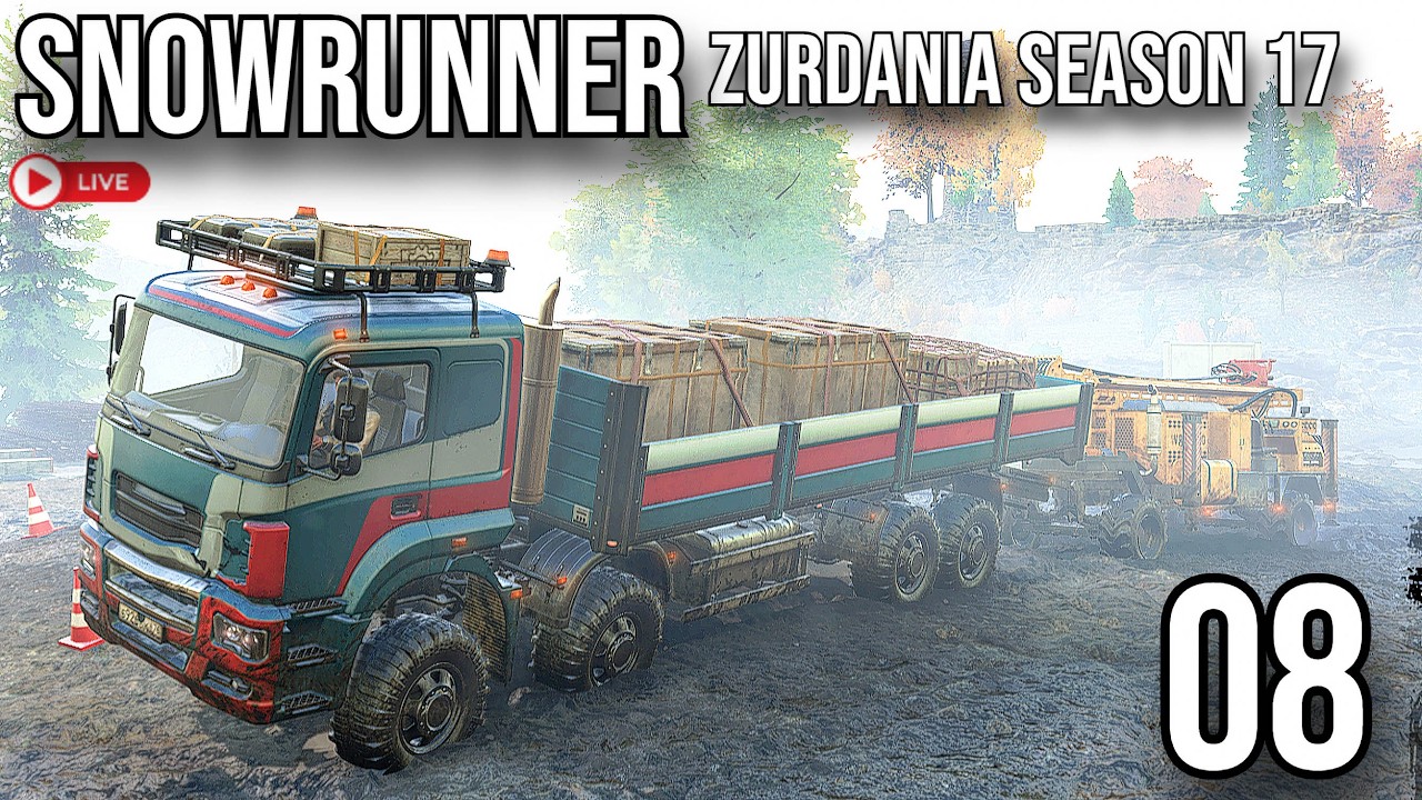 SNOWRUNNER | LIVE 🔴 ZURDANIA | MOVING WATER DRILL TO OTHER SIDE