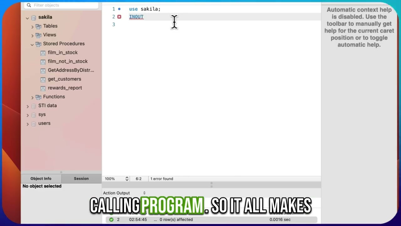 Week 7 - Lesson 1:  MySQL Stored Procedure